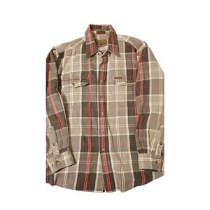 Browning Plaid flannel button down gray and red size XL shirt
